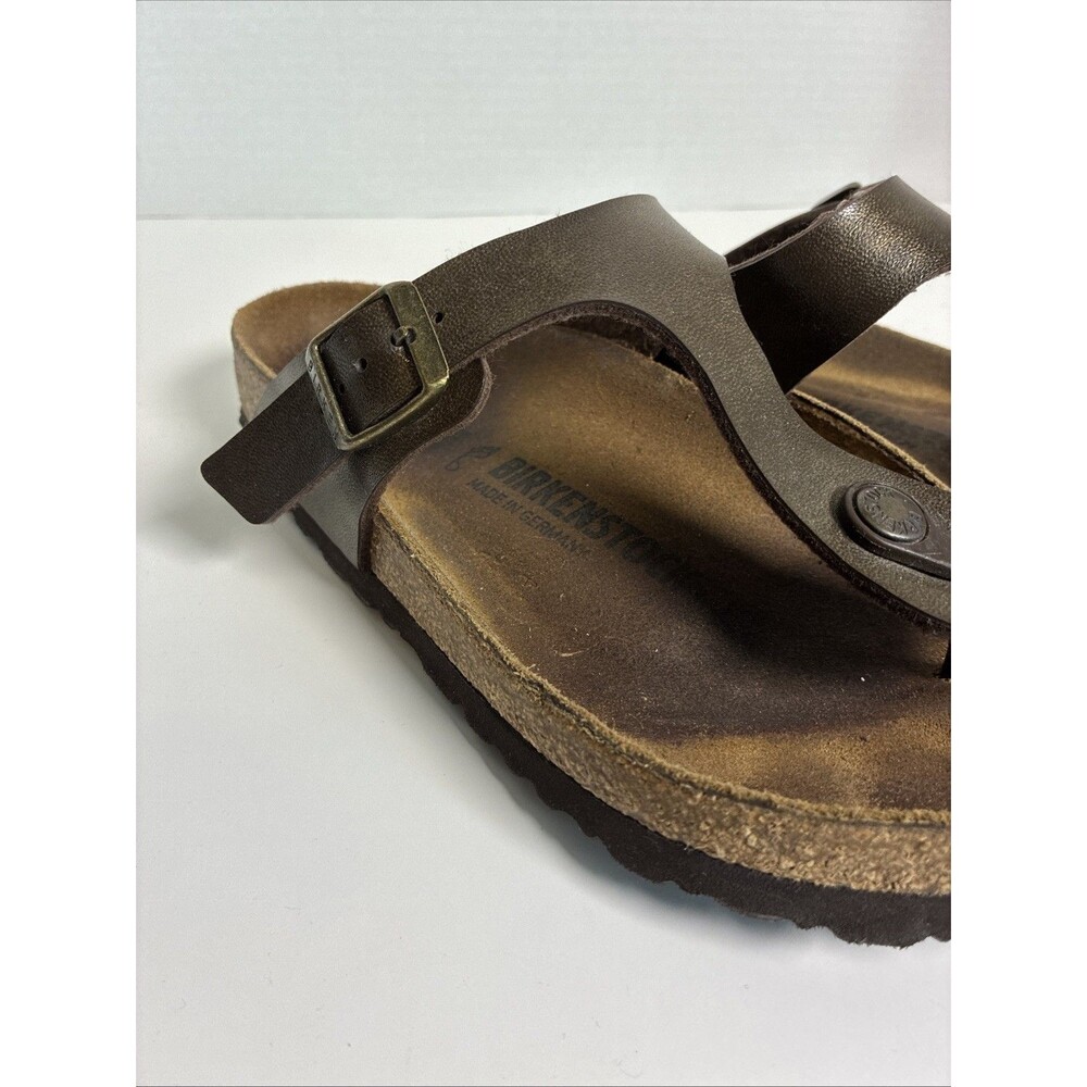 Birkenstock Gizeh Bronze Brown Leather Thong Strap Sandals Women Sz 37 Us 7 - Picture 2 of 11